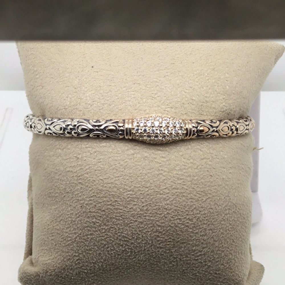 Angela by John Hardy sterling CZ and 14kt bracelet